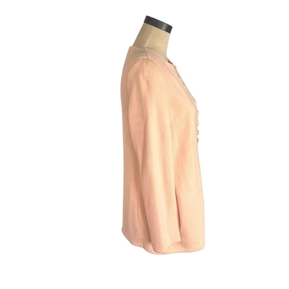 Akris Bergdorf Goodman Peach Textured Wool Button Front Jacket Size US 8 - Picture 2 of 7